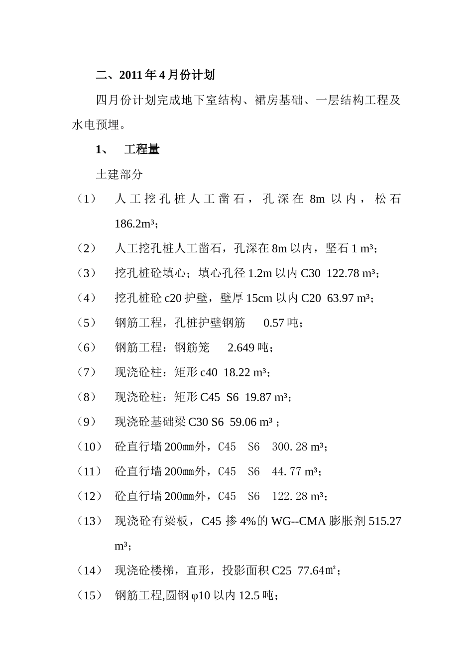 商住楼工程月施工进度计划及资金需用计划_第3页