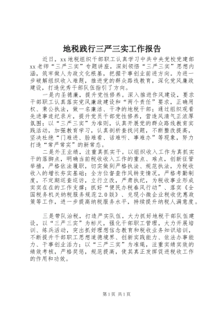 地税践行三严三实工作报告