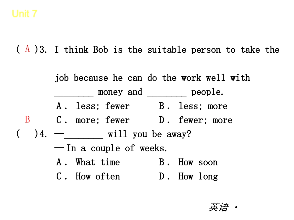 2013-2014学年人教版八年级英语上Unit7能力提升训练课件（25页）_第3页
