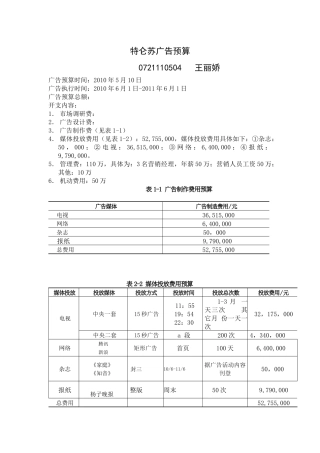 特仑苏广告预算