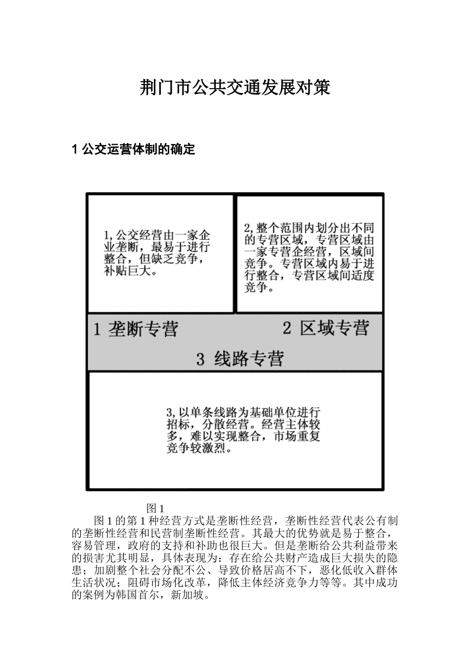 武大质量院研究报告-荆门市公共交通发展对策_第1页