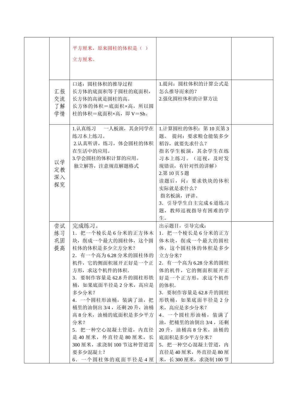 圆柱的体积练习课_第2页