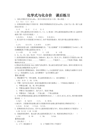 化学式与化合价课后练习