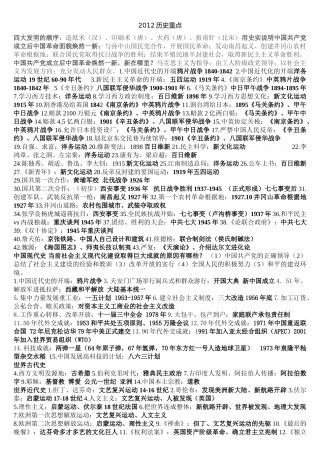 通许县哈佛学校2012中考历史形成性结论总结