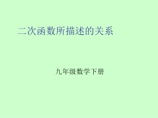 二次函数所描述的关系课件