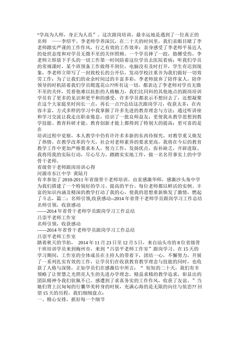 骨干教师跟岗学习的总结_第3页