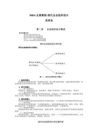现代企业组织设计-MBA全景教程