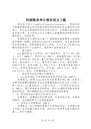 村级账务审计报告范文3篇