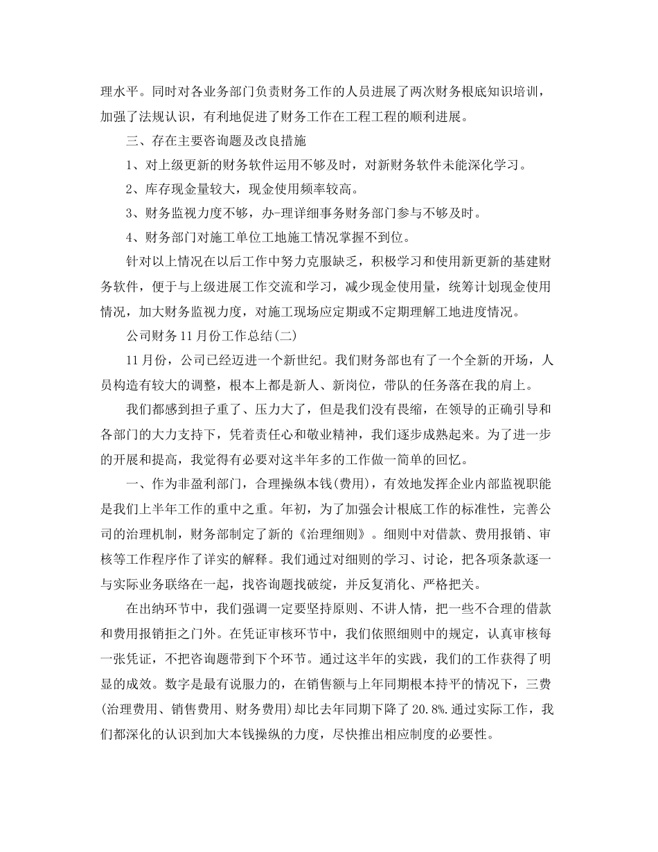 公司财务11月份工作参考总结模板_第3页