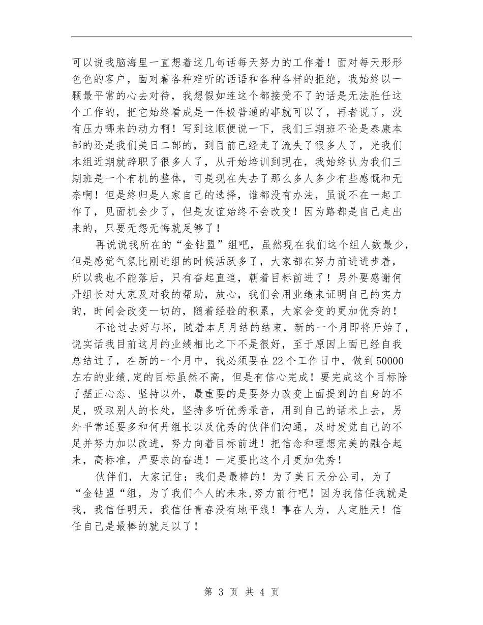 公司新人个人销售工作总结报告_第3页