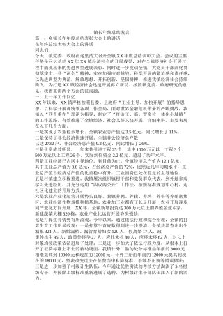 镇长年终总结发言精选