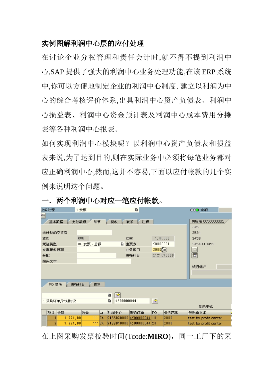 实例图解利润中心层的应付处理_第1页
