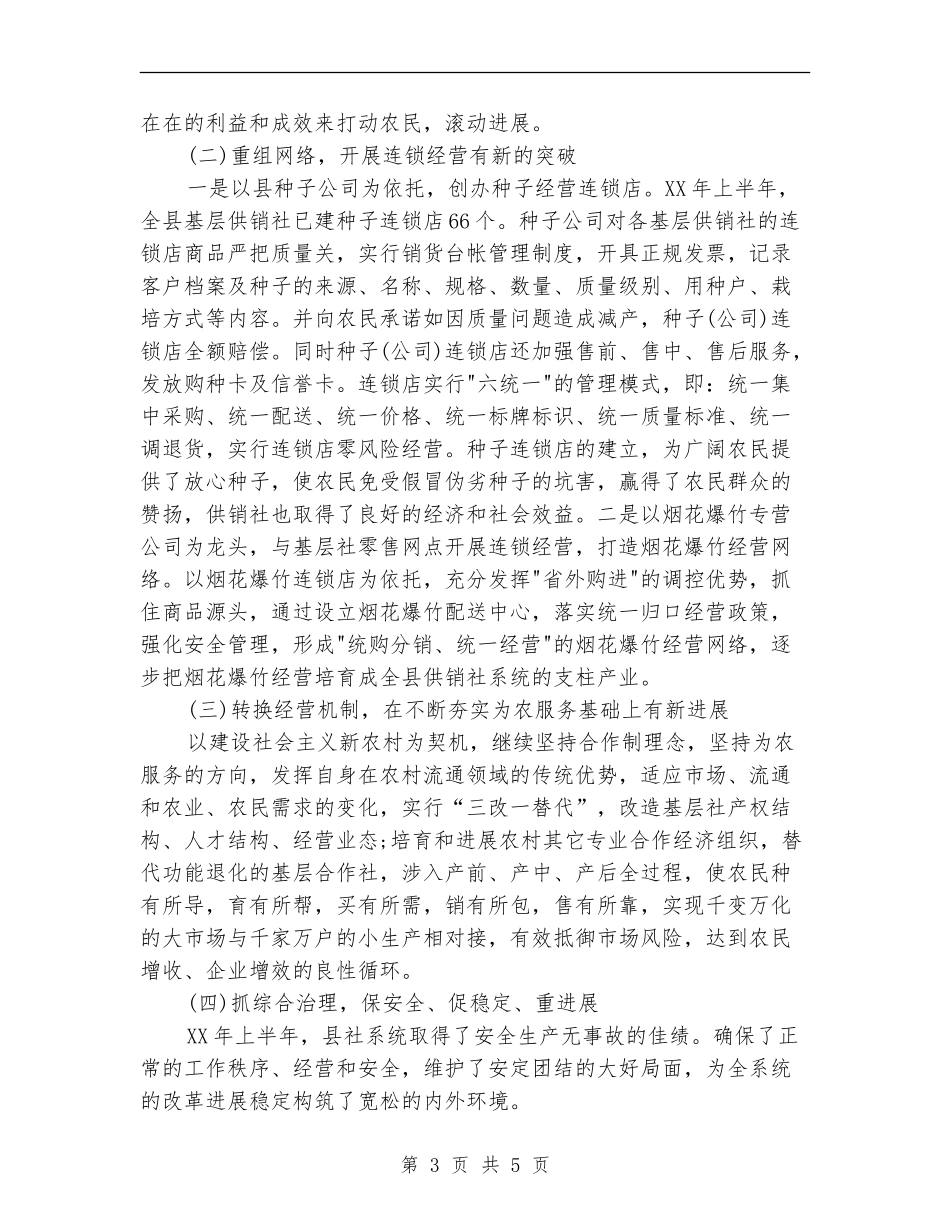 县供销社2024年终工作总结范文_第3页
