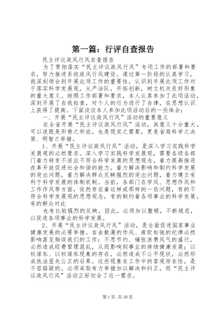 第一篇：行评自查报告