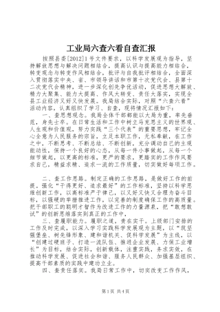 工业局六查六看自查汇报
