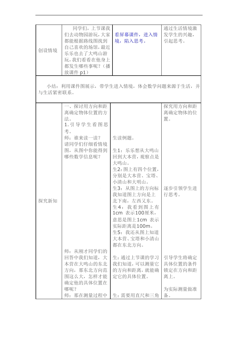 小学五年级下学期数学确定位置二教案_第2页
