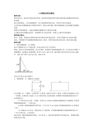 蚂蚁怎样走最近教案