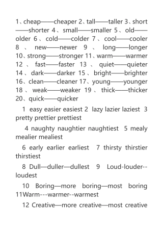 比较级单词的构成