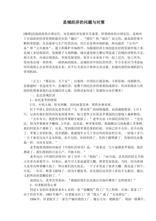 县域经济的问题与对策( 13)