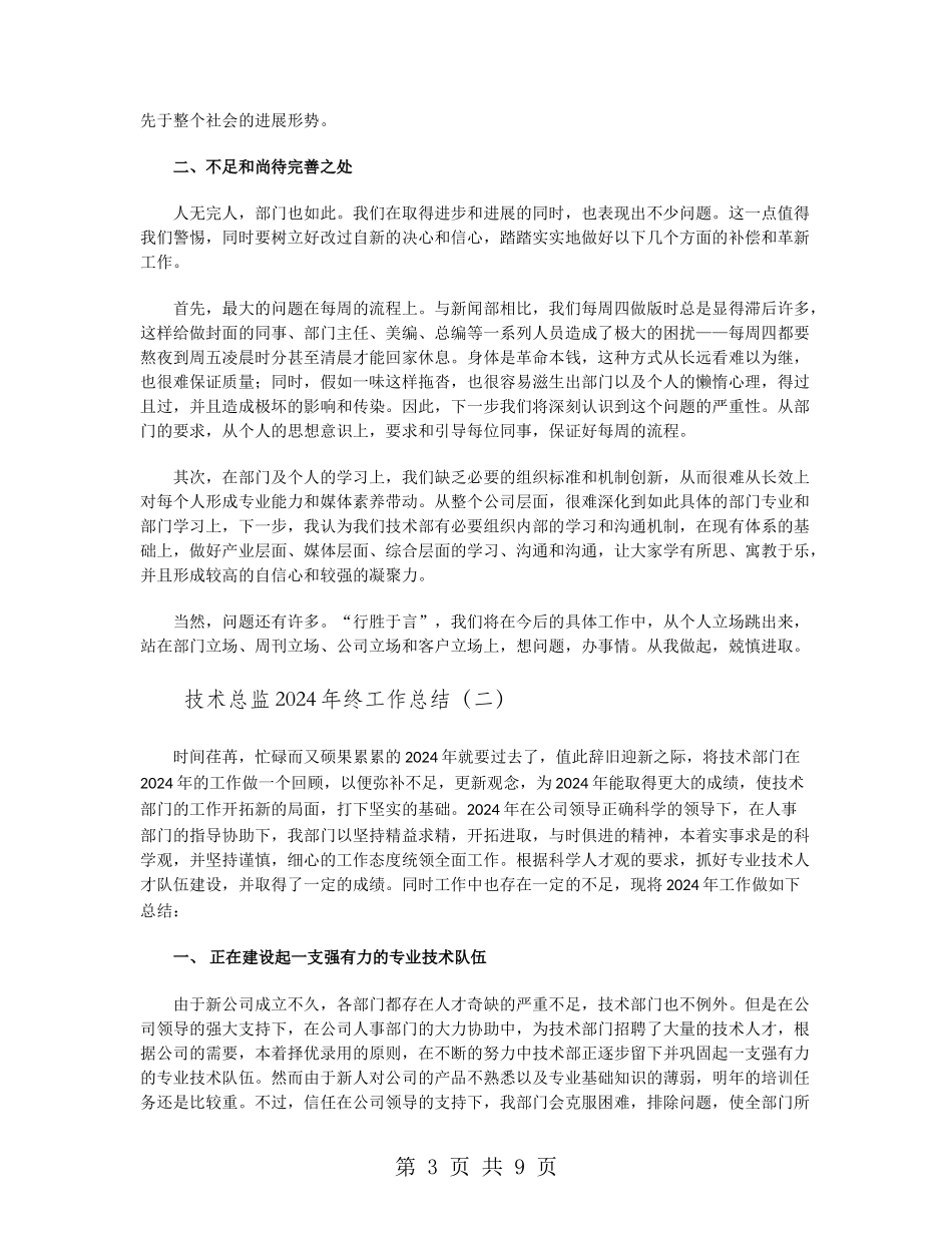 技术总监2024年终工作总结_第3页