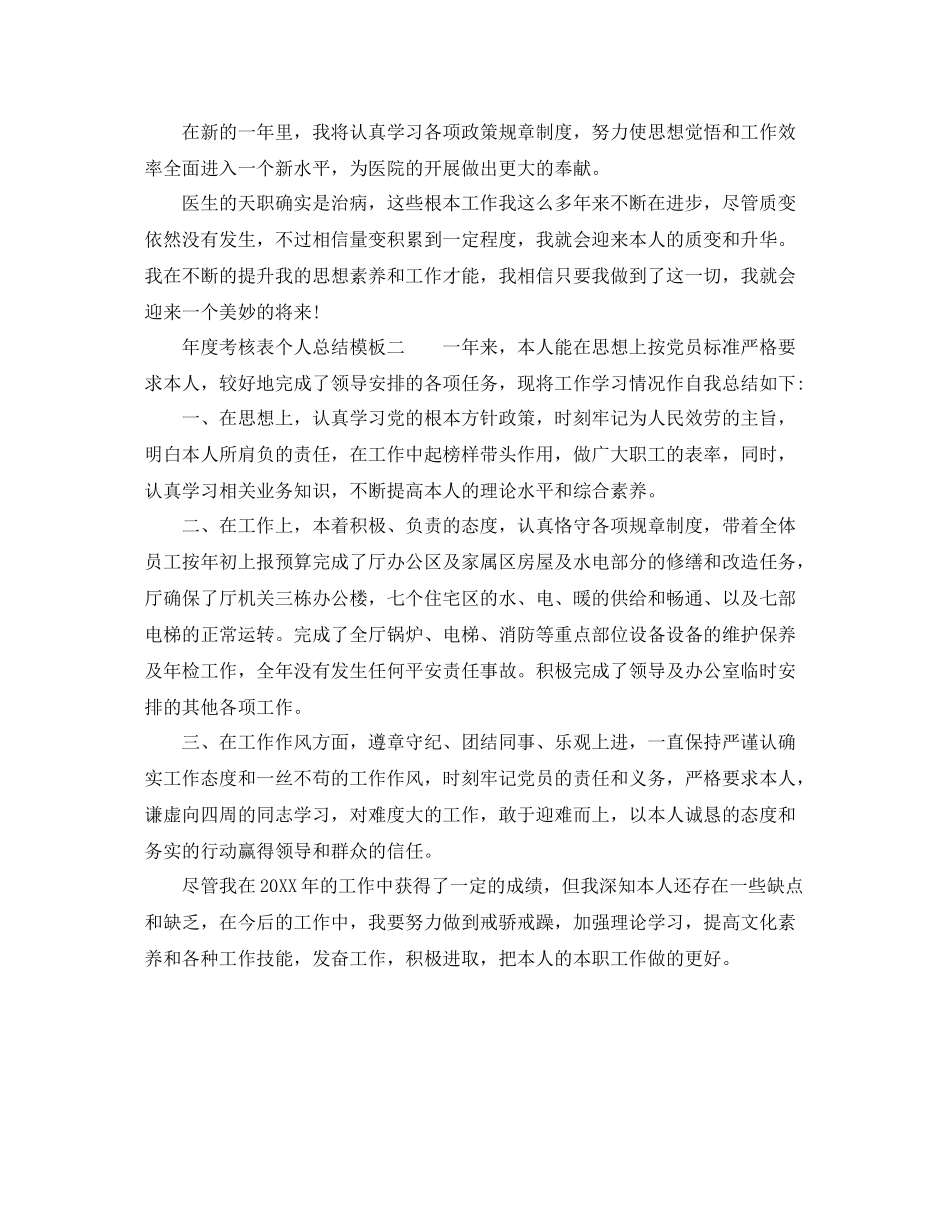 2021年度工作参考总结年度考核表个人参考总结的模板_第2页