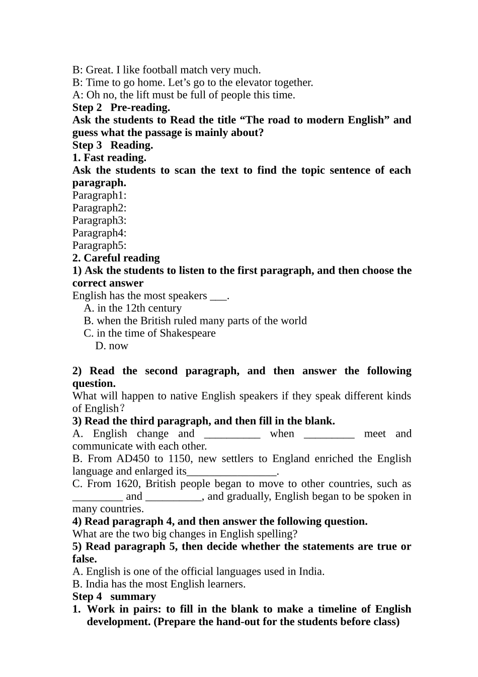 人教必修一UNIT2reading教案_第2页