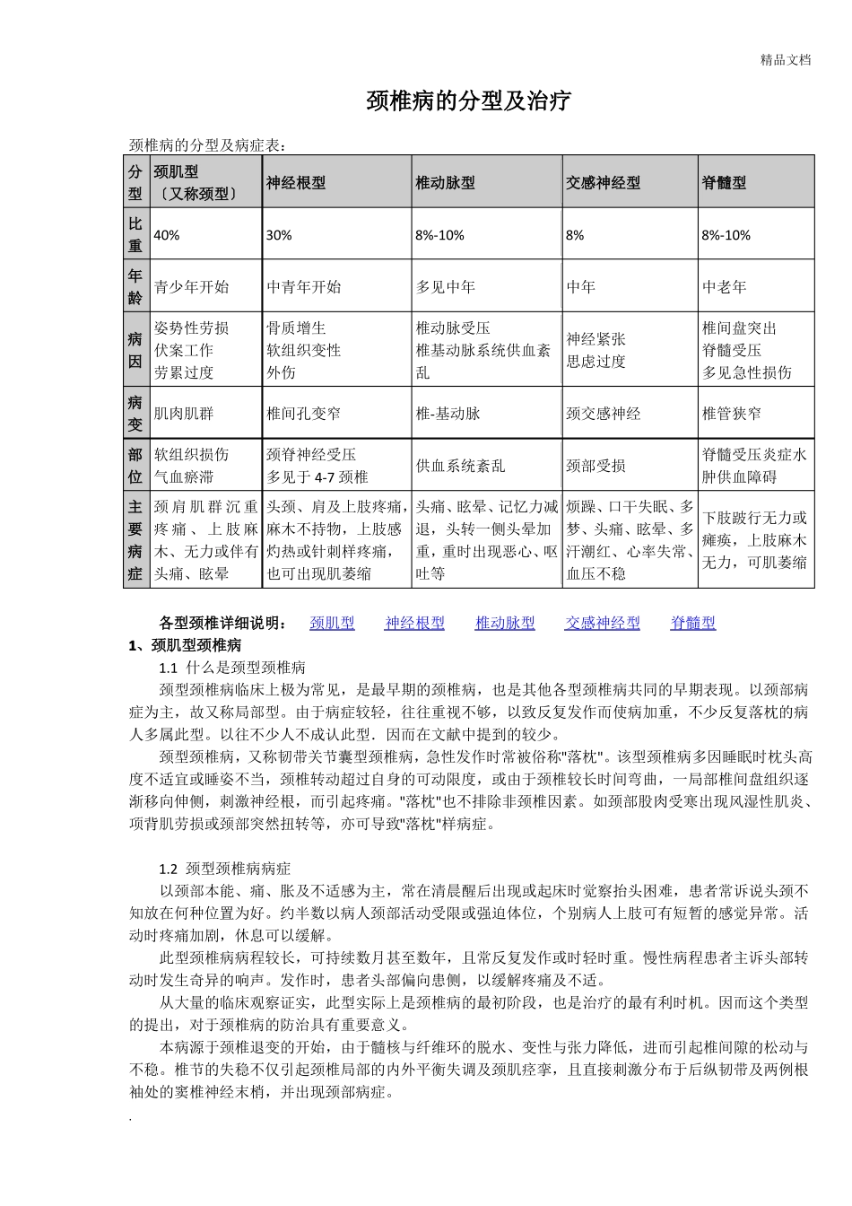 颈椎病的分型及治疗_第1页