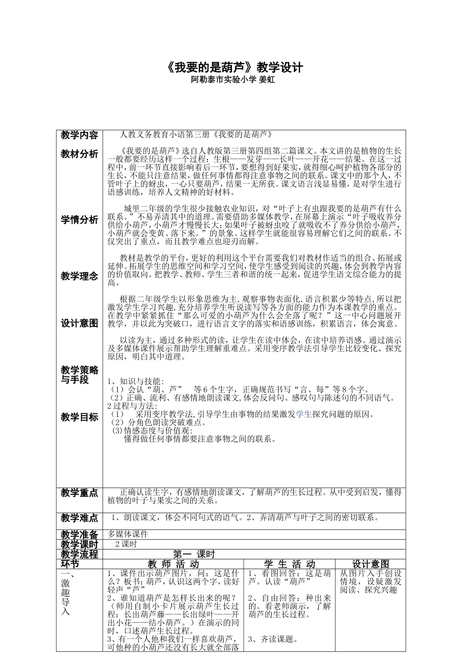 《我要的是葫芦》教学设计_第1页