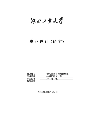 乔诗敏-公共空间中的美感研究1
