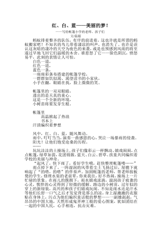 红、白、蓝——美丽的梦！