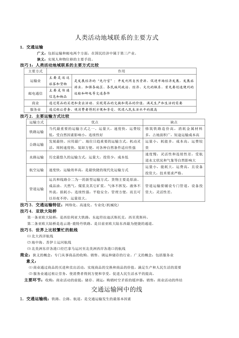 人类活动地域联系的主要方式和可持续发展_第1页