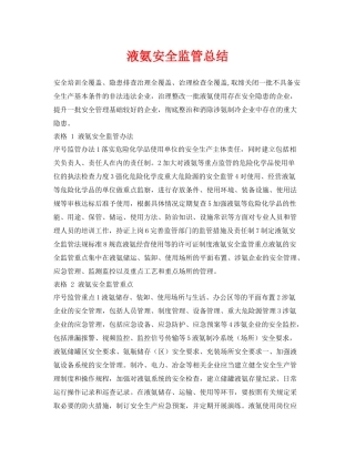 《安全管理文档》之液氨安全监管总结