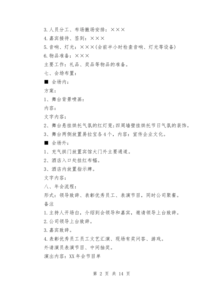 2024公司年会策划方案范例与2024公司心得体会汇编_第2页