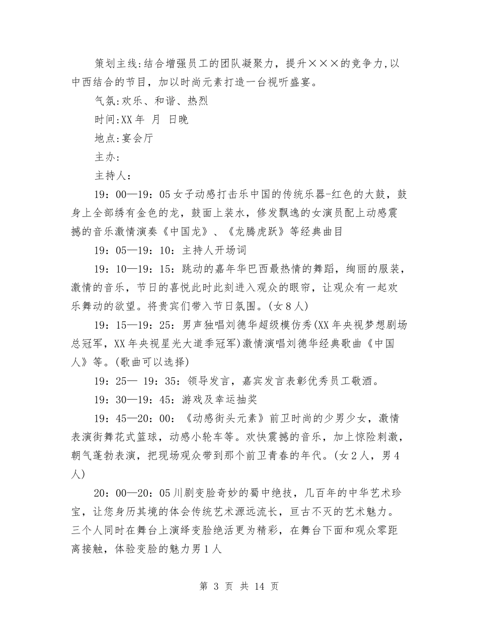 2024公司年会策划方案范例与2024公司心得体会汇编_第3页