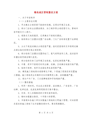 城区管制整改方案
