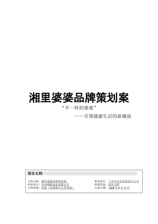 湘里婆婆品牌策划(沟通案)(1)