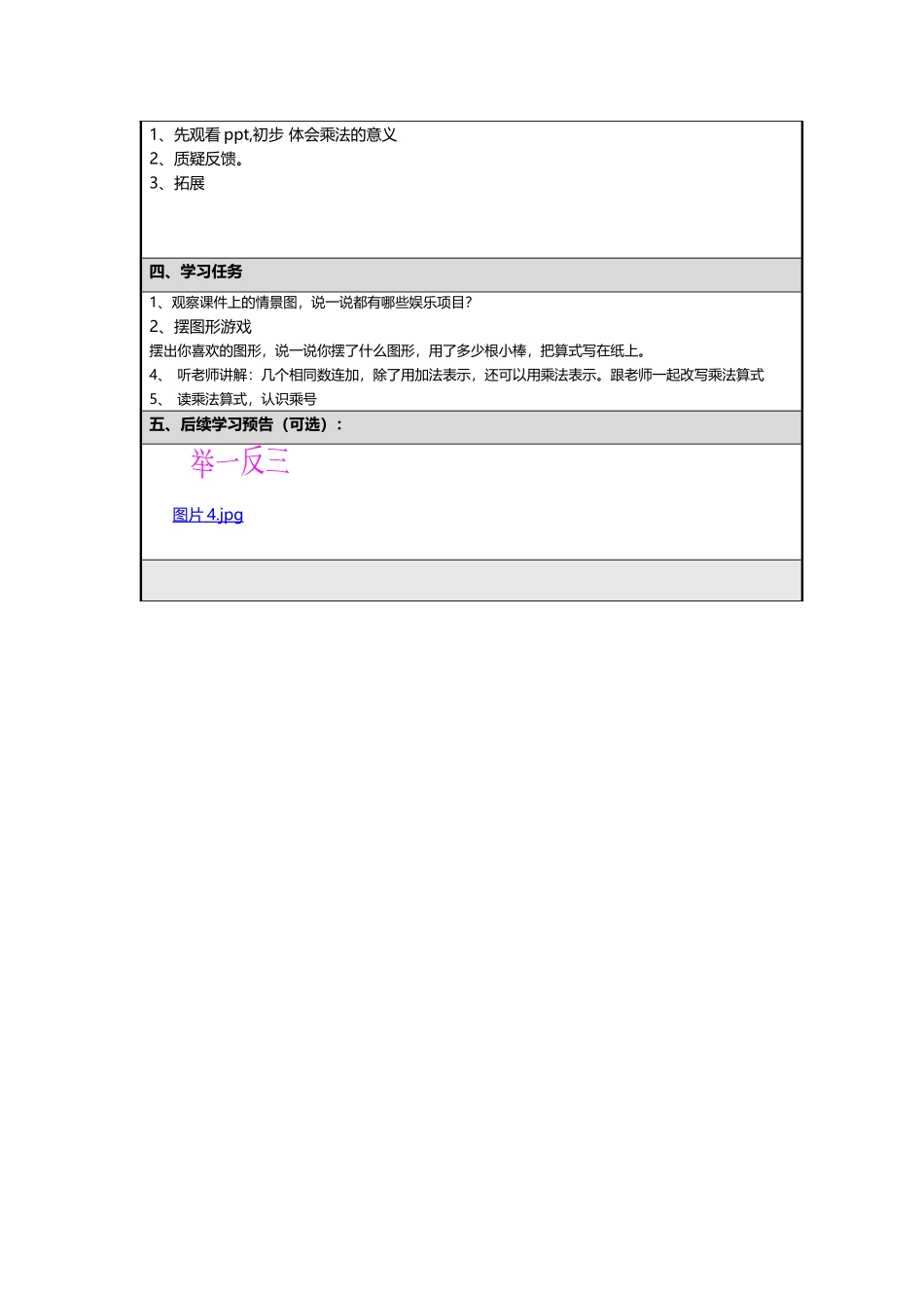 《乘法的初步认识》微课程设计方案_第3页
