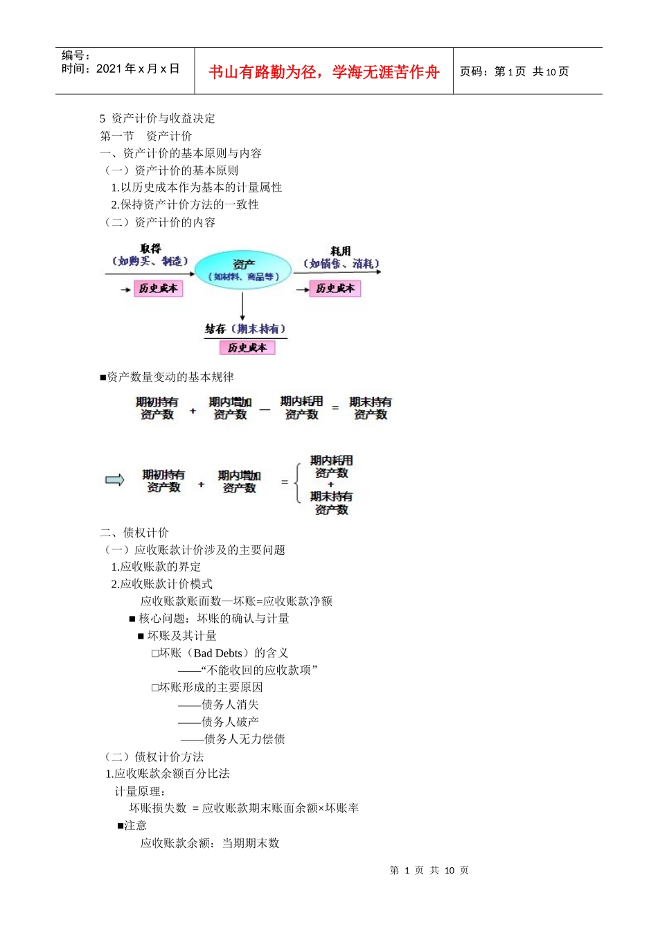 会计学原理第5章 资产计价与收益决定pptConvertor_第1页