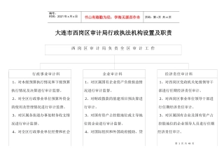 大连市西岗区审计局行政执法机构设置及职责