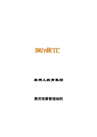 美佛儿费用预算管理细则