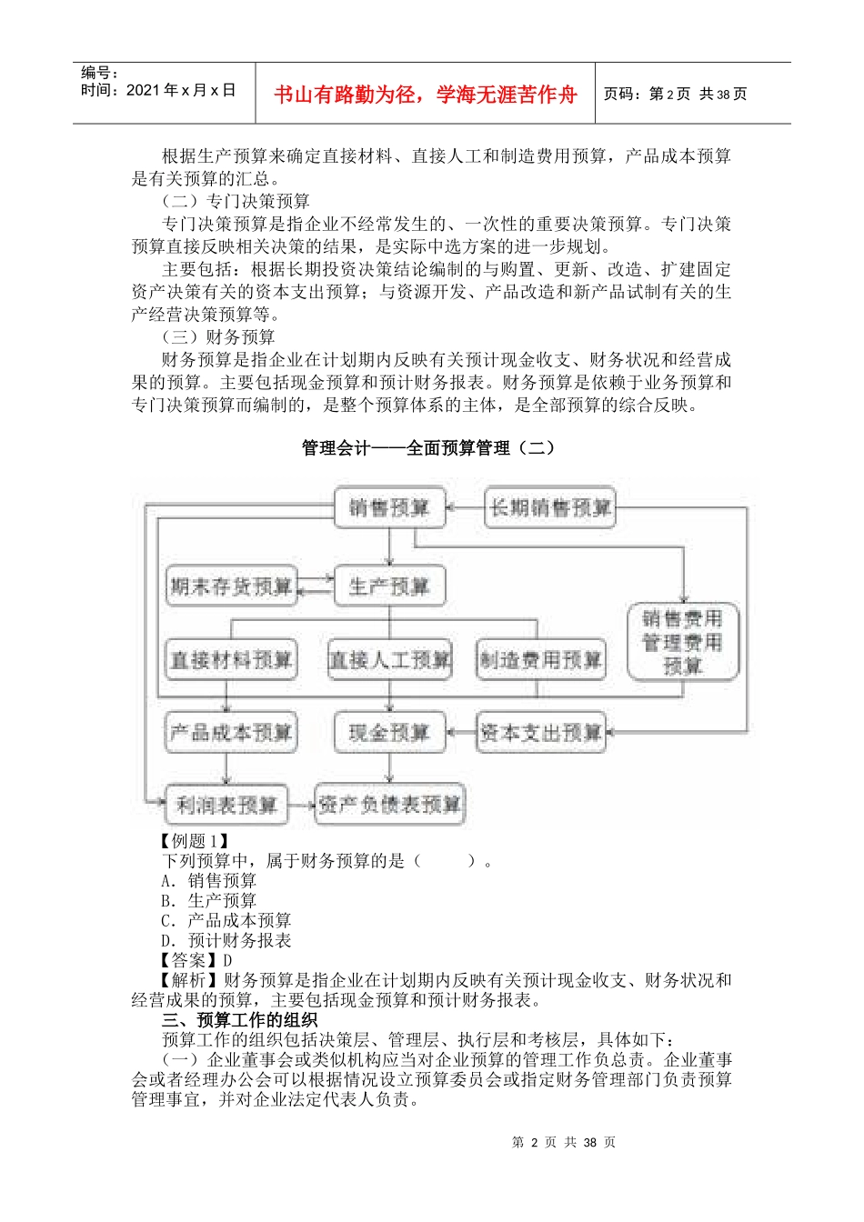 东奥会计继教-全面预算管理_第2页