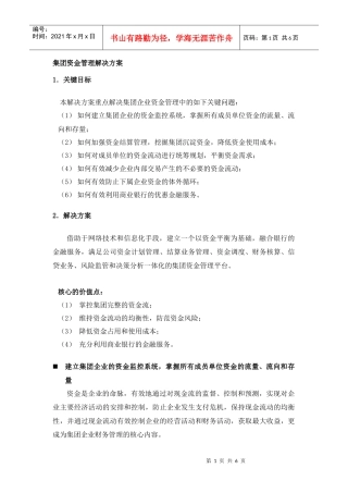 集团资金管理解决方案