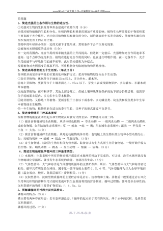 环境生态学试题库