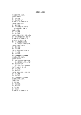 财务会计实务总结