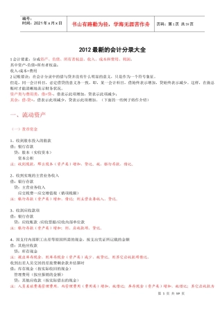 某年度最新财务会计及管理知识分析记录