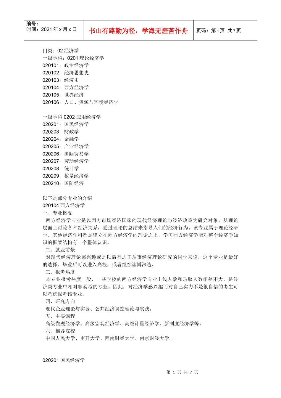 经济类考研专业_第1页