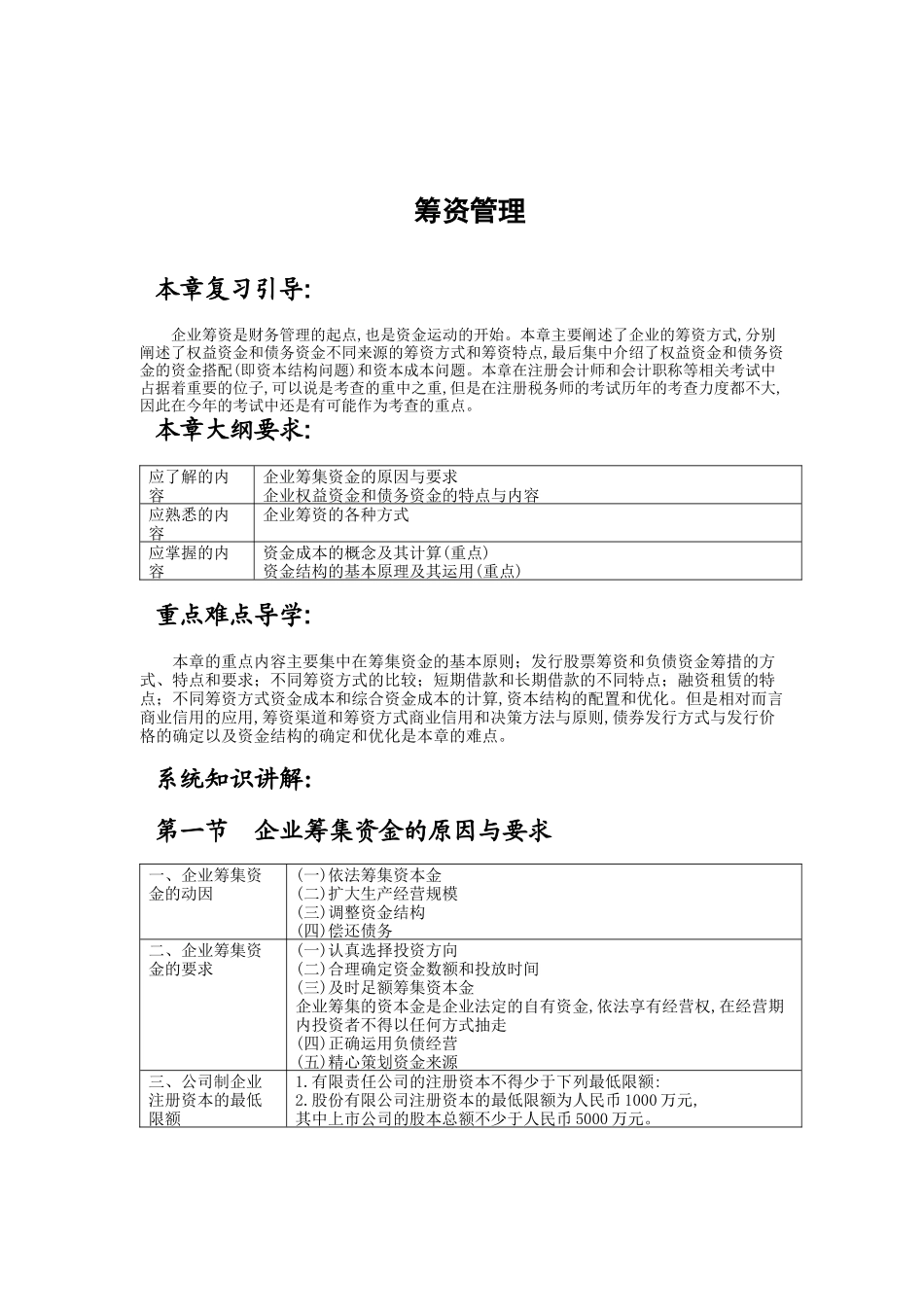 筹资管理综合概述_第1页