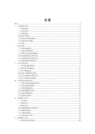 银行级别财务分析报告