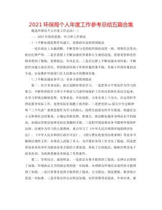 环保局个人年度工作参考总结五篇合集