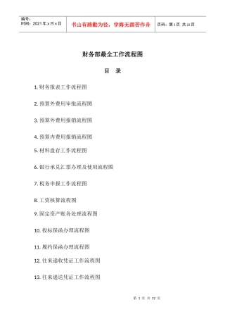 财务部最全工作流程图培训资料